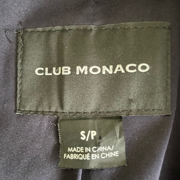 Club Monaco Rania Navy Blue Wool Coat With Faux Fur Collar Size SP - Picture 3 of 11